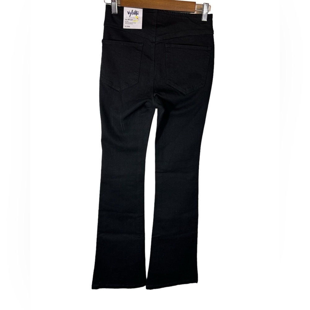 ' Vylette Pull-On Straight Leg Flare Black Denim Jeans Size 5/27 NWT Minimalist - Picture 5 of 8